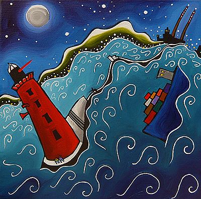 Unknown - Winter Night at Poolbeg